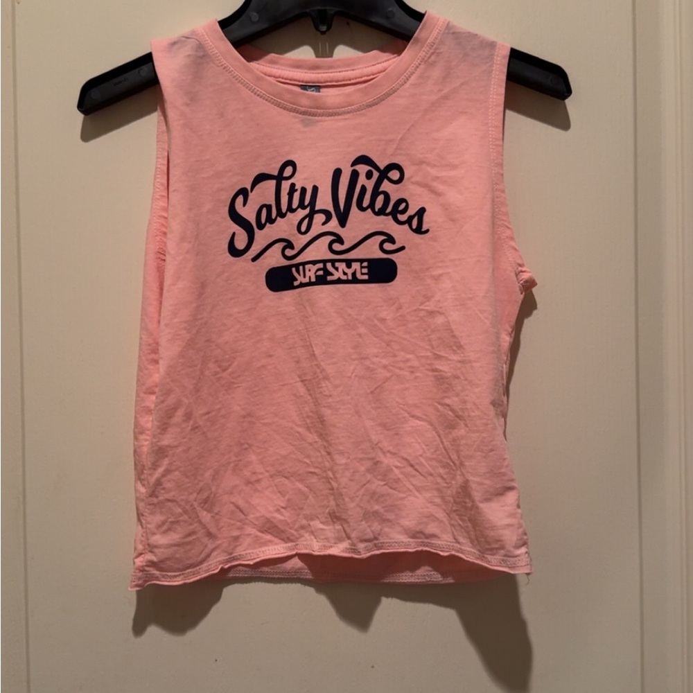 Pink Sleeveless 'Salty Vibes' Tank Top
